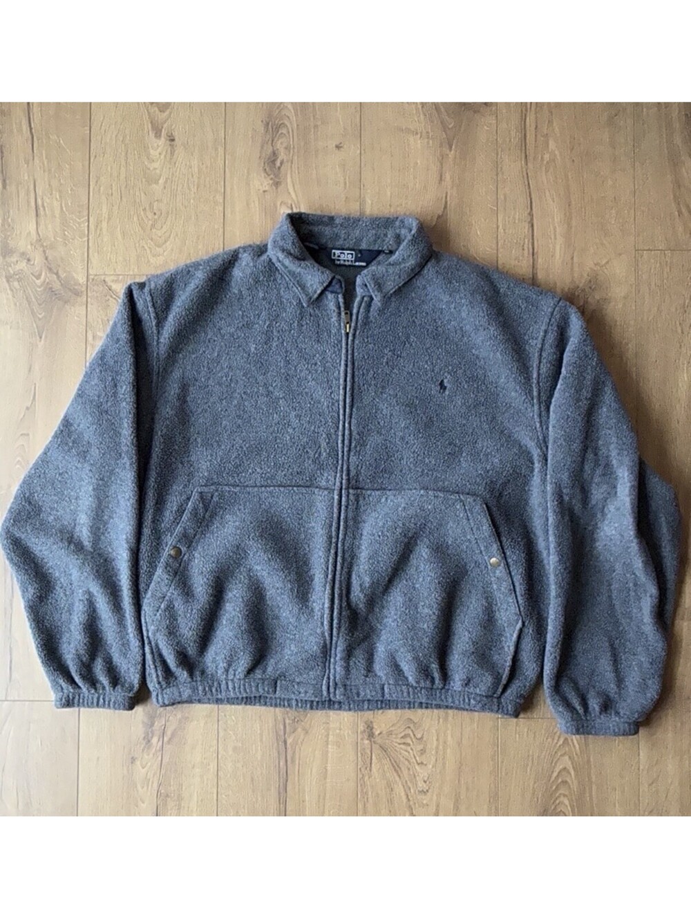 Vintage Polo by Ralph Lauren Jacket Gray Fleece Full Zip 2XL